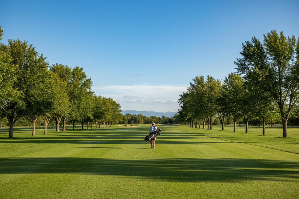Golfer Walking on Fairway