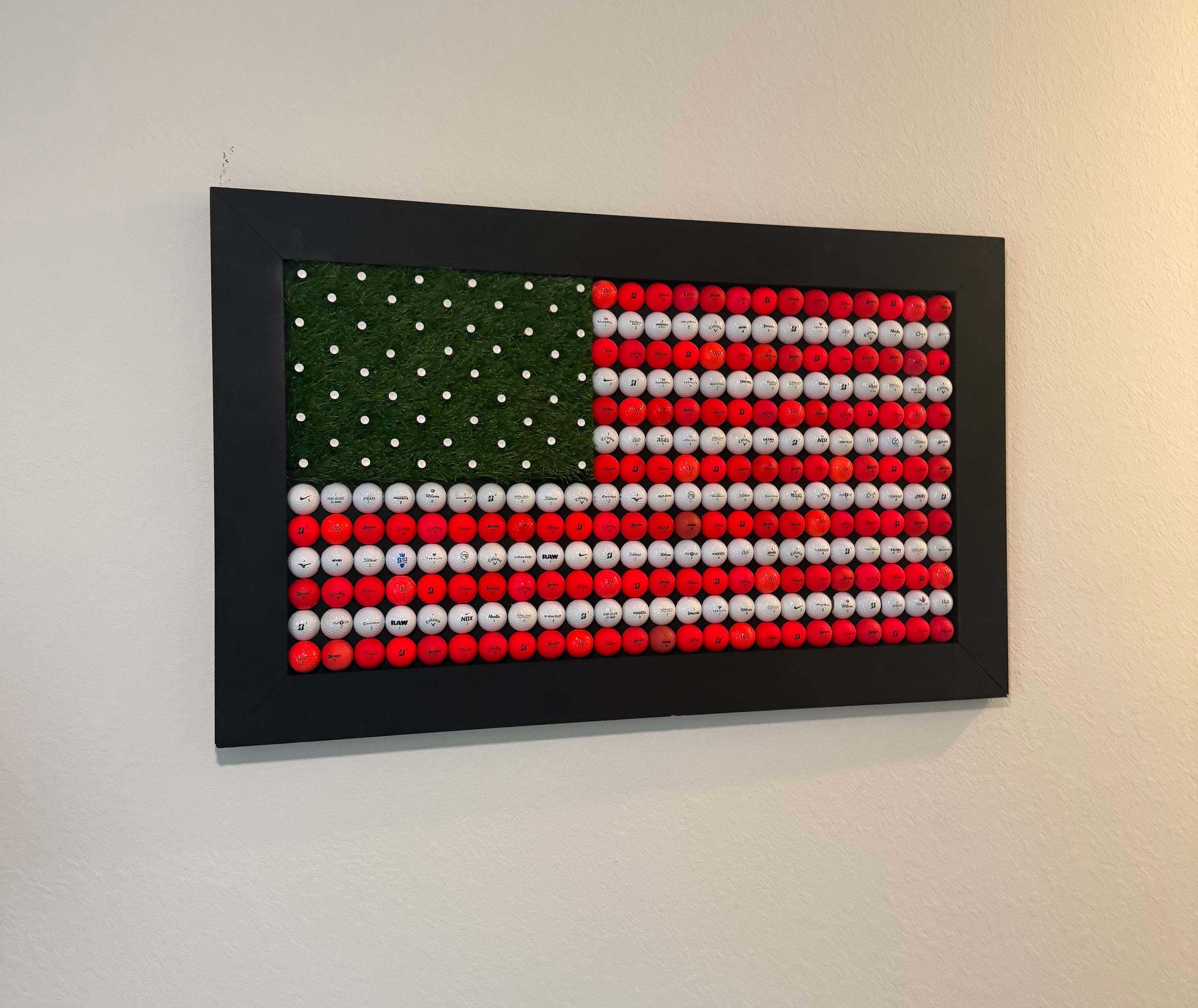 Custom Golf Themed American Flag Wall Mount