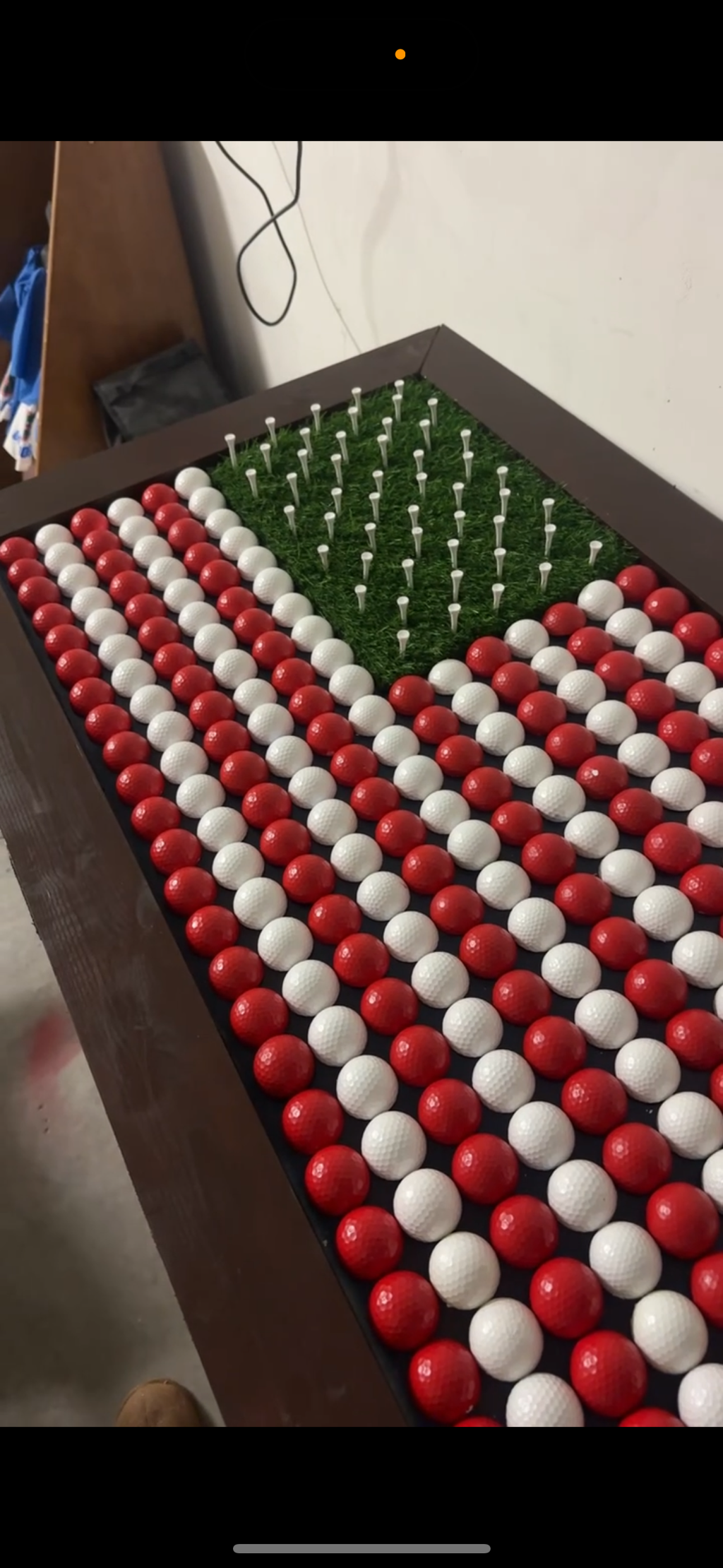 Handmade custom Golf Themed American Flag Wall Display