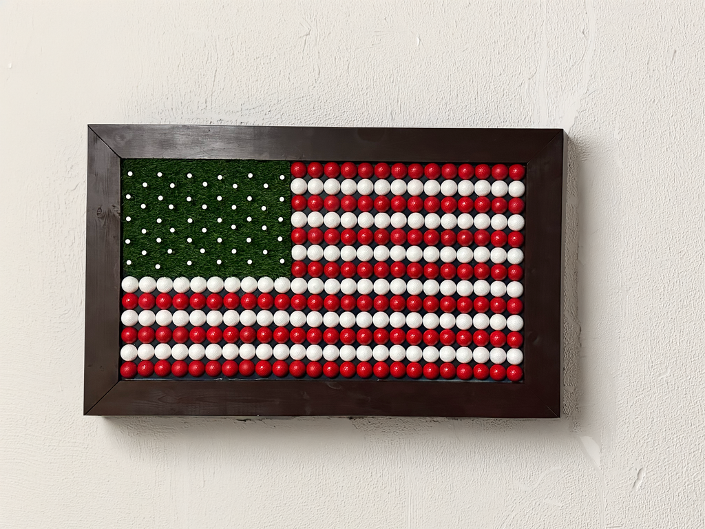 Handmade custom Golf Themed American Flag Wall Display