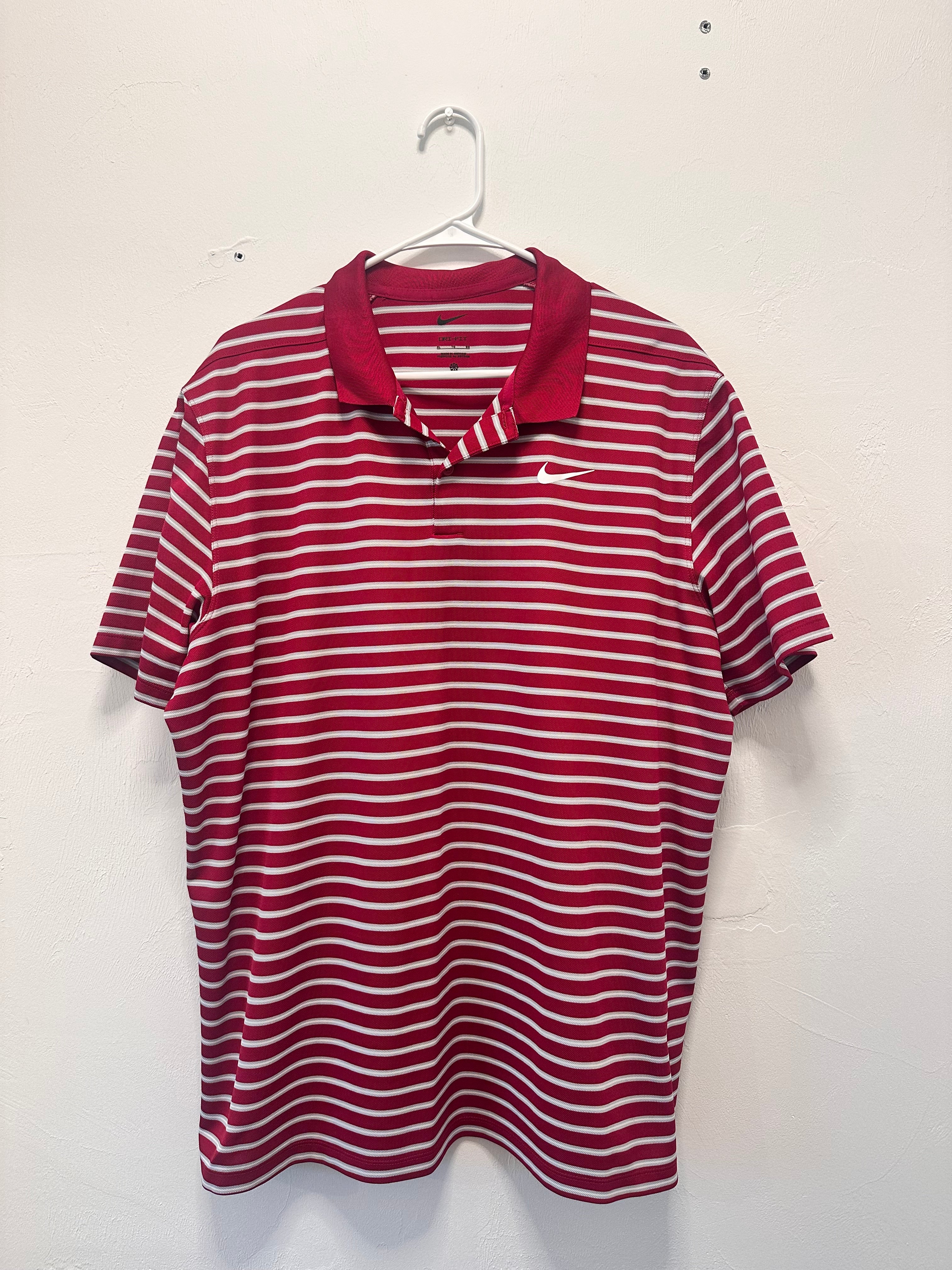 Nike dri-fit striped golf polo