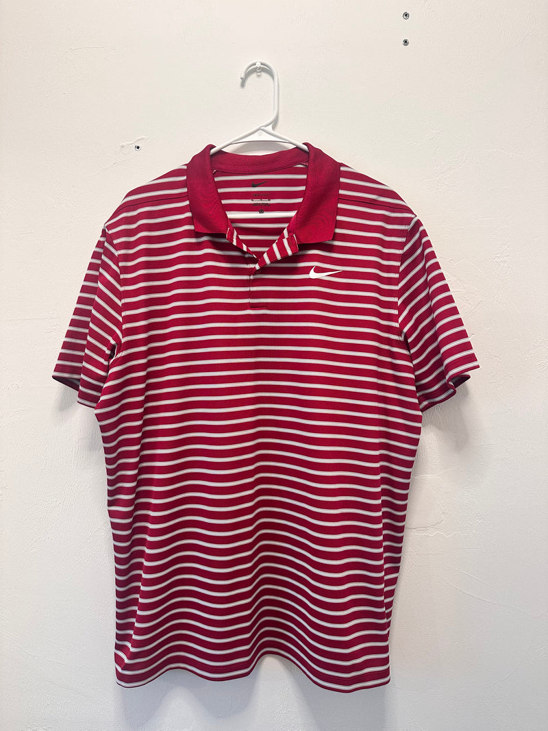 Nike dri-fit striped golf polo