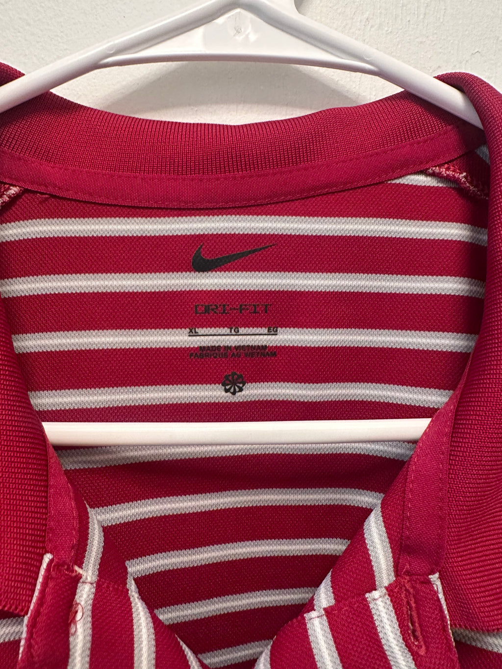 Nike dri-fit striped golf polo