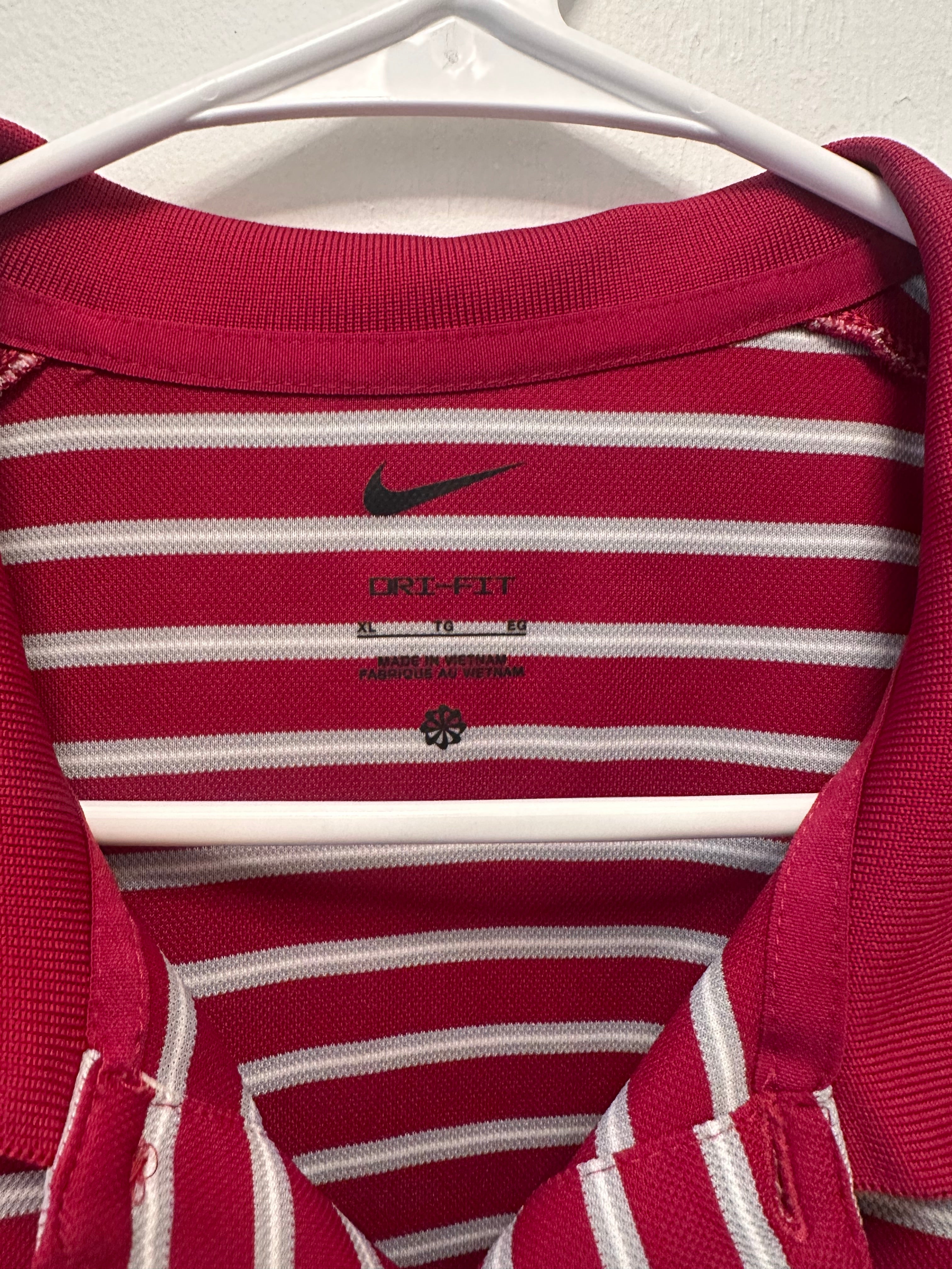 Nike dri-fit striped golf polo